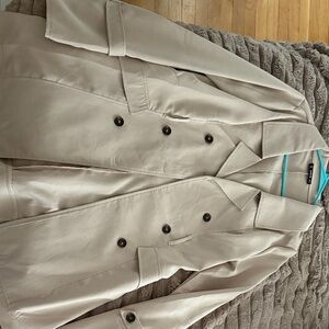 Beige Double-Breasted Coat